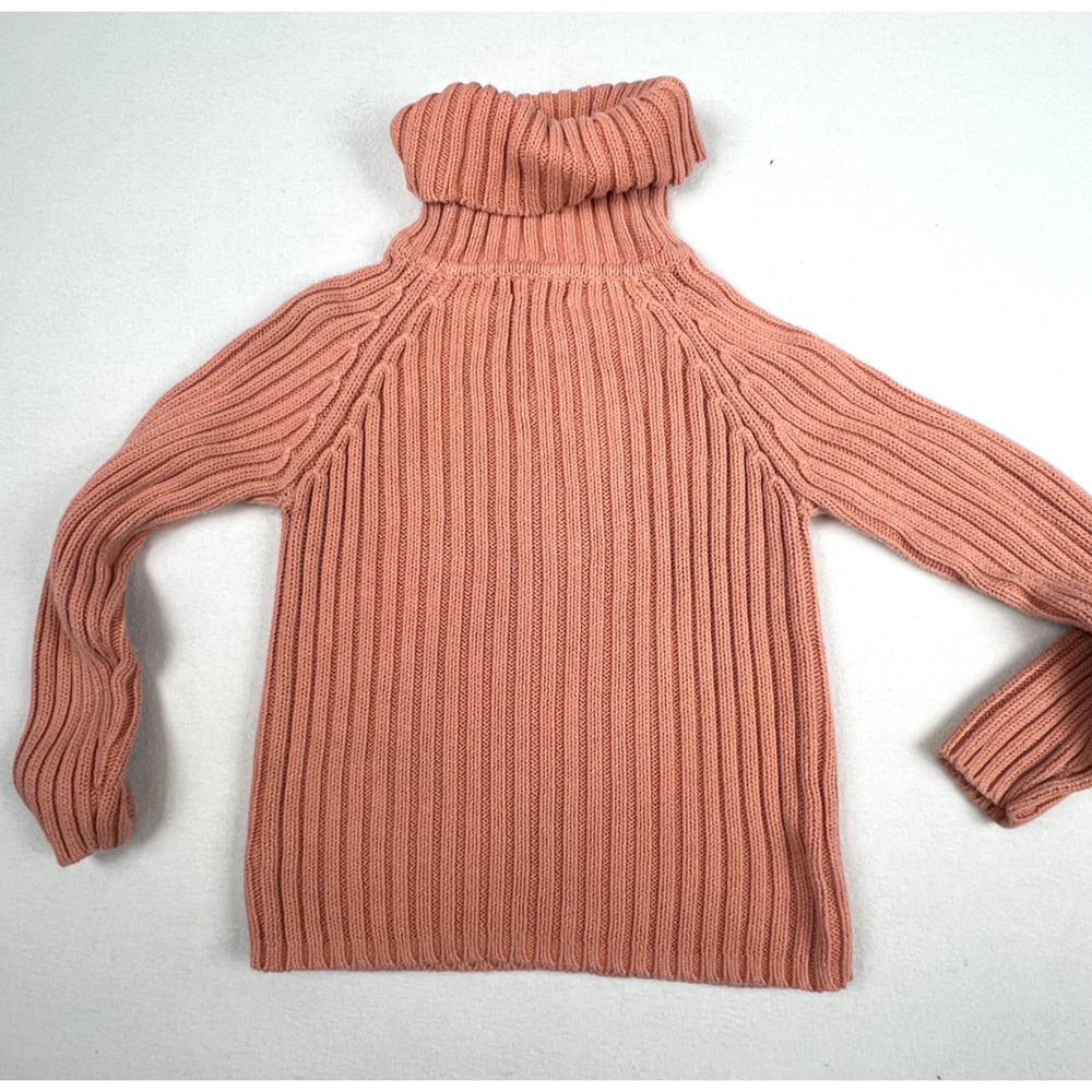 New York & Co Solid Orange‎ Long Sleeve Turtleneck Sweater Medium Casual Preppy